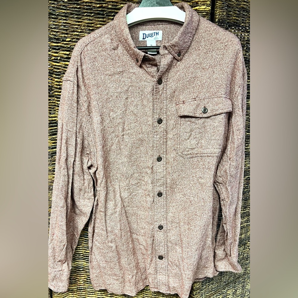 Duluth Trading Co Red Casual Button Down Shirt- XLarge, Relaxed fit, Back vents